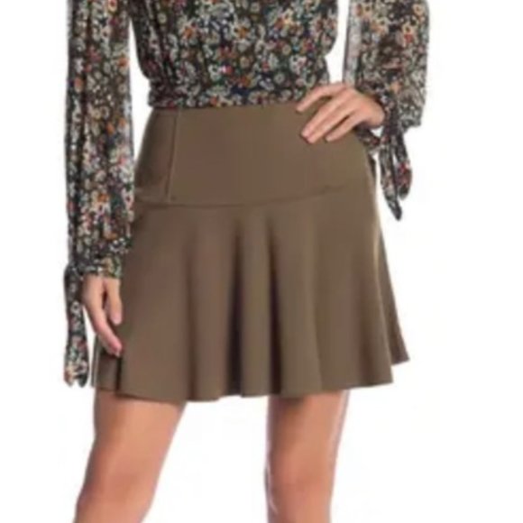 Free People NWT Highlands A-line Army Green Mini Skirt Size Small - Picture 5 of 11
